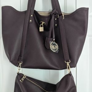 BCBG Paris reversible Tote & Handbag set NWOT